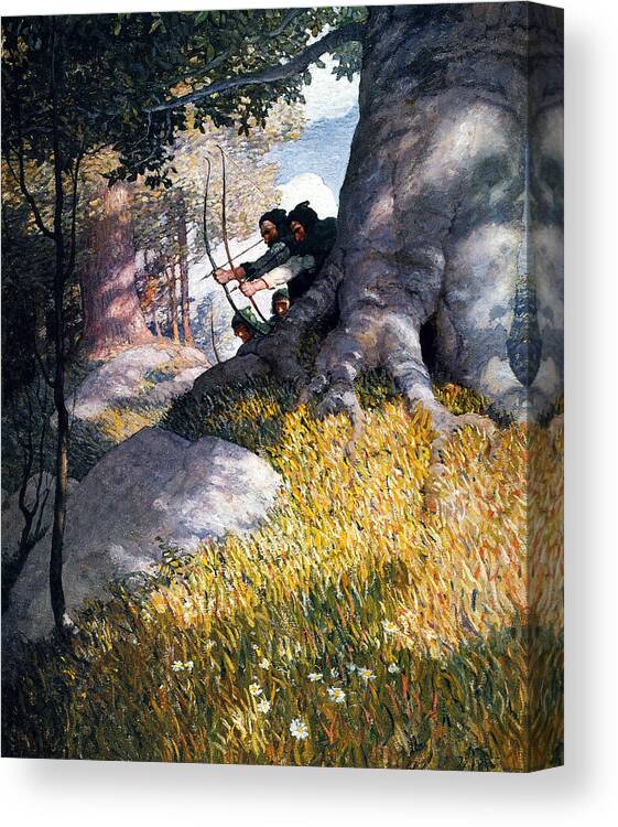 1917 Canvas Print featuring the painting Robin Hood, 1917 by N C Wyeth