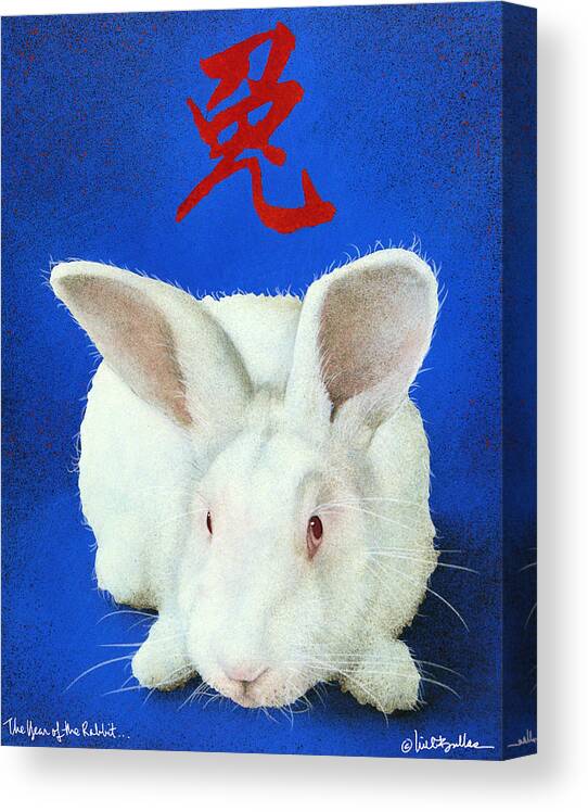 Will Bullas Canvas Print featuring the painting Year of the Rabbit... by Will Bullas