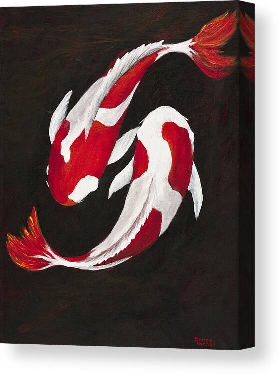 Animal Canvas Print featuring the painting Yin and Yang by Darice Machel McGuire