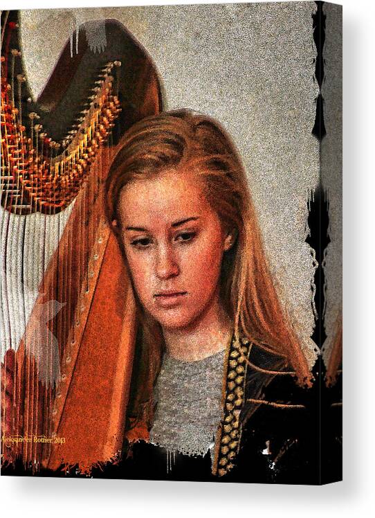 Harp Player Canvas Print featuring the photograph Young Musicians Impression # 30 by Aleksander Rotner
