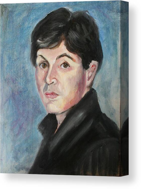 Paul Mccartney Canvas Print featuring the painting Young Paul McCartney by Melinda Saminski