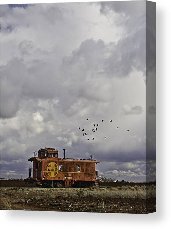 Abandoned Canvas Print featuring the photograph Caboose in a Cotton Field #1 by Melany Sarafis