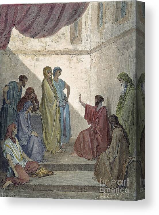 19th Century Canvas Print featuring the drawing St. Peter #1 by Gustave Dore