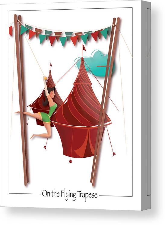 Digital Canvas Print featuring the digital art On the Flying Trapeze #1 by Andrew Fling