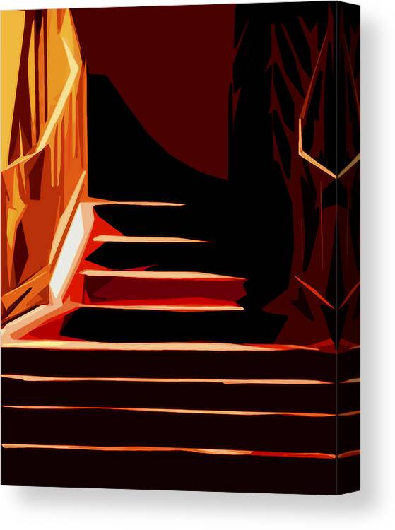 Stairs Canvas Print featuring the photograph Stairs at Palace Avenue #1 by Terry Fiala