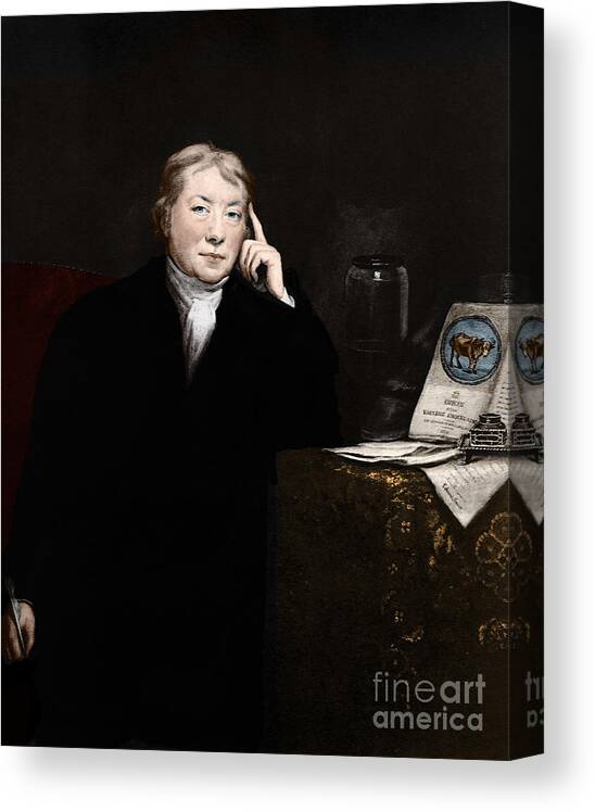 Edward Anthony Jenner Canvas Print featuring the photograph Edward Jenner, English Microbiologist #16 by Science Source