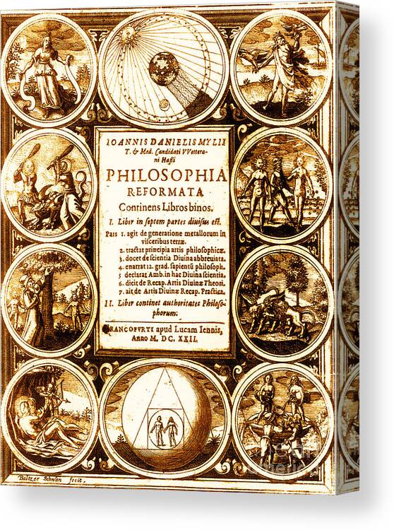 History Canvas Print featuring the photograph Frontispiece Of Alchemical Treatise #2 by Science Source
