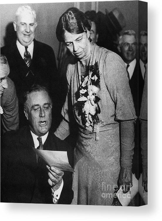 1932 Canvas Print featuring the photograph Franklin D. Roosevelt #3 by Granger