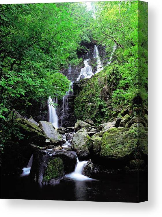 Co Kerry Canvas Print featuring the photograph Torc Waterfall, Killarney, Co Kerry #3 by The Irish Image Collection 