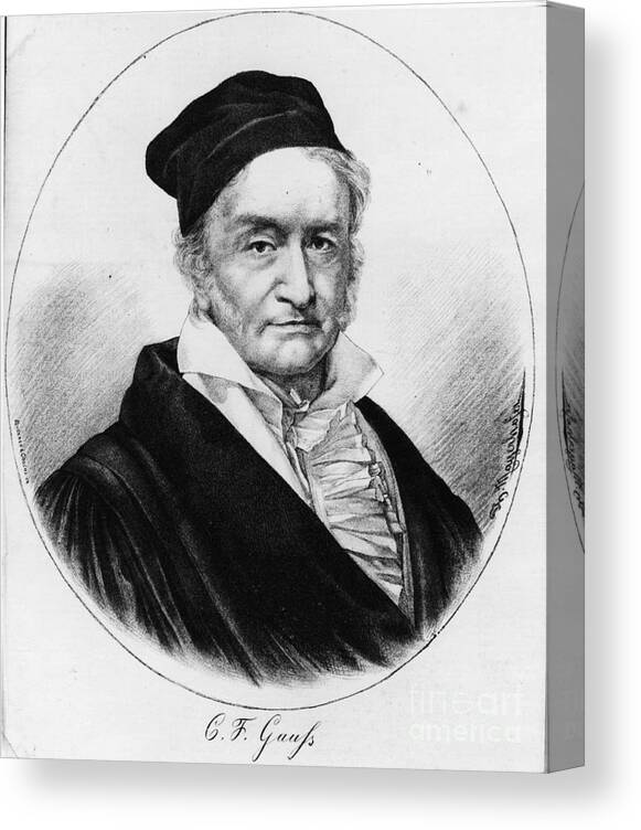 Science Canvas Print featuring the photograph Johann Carl Friedrich Gauss, German #5 by Science Source