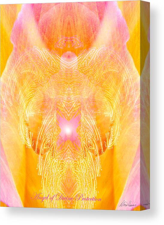 Angel Canvas Print featuring the digital art Angel of Divine Protection by Diana Haronis