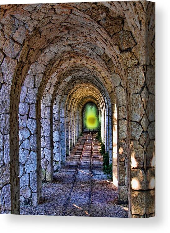 Tunnel Canvas Print featuring the photograph Appirition II by Sandy Poore