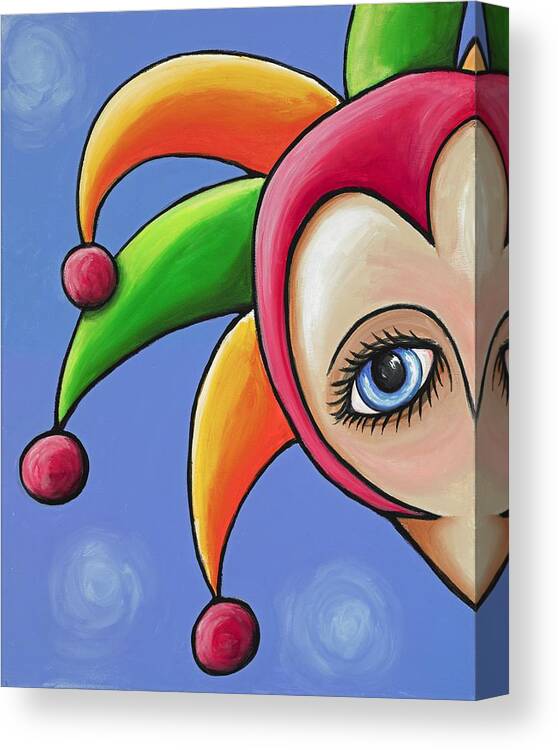 Clown Canvas Print featuring the painting April Foole by David Junod