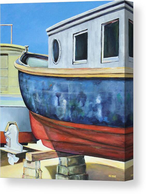 Boat Canvas Print featuring the painting Boat Hull by Robert Henne