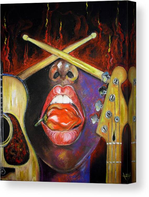 Pastels Canvas Print featuring the painting Burning Gums by Yxia Olivares