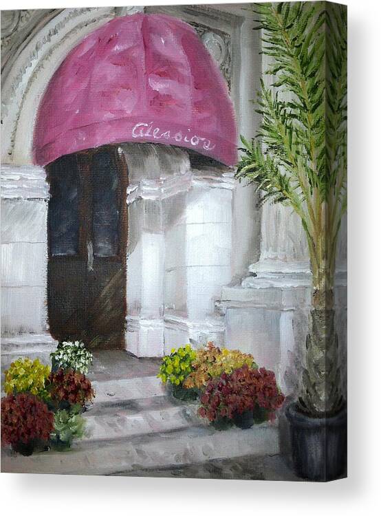 Doylestown Canvas Print featuring the painting Cafe Alessio by Margie Perry