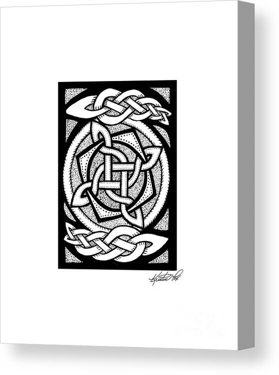 Artoffoxvox Canvas Print featuring the drawing Celtic Knotwork Rotation by Kristen Fox
