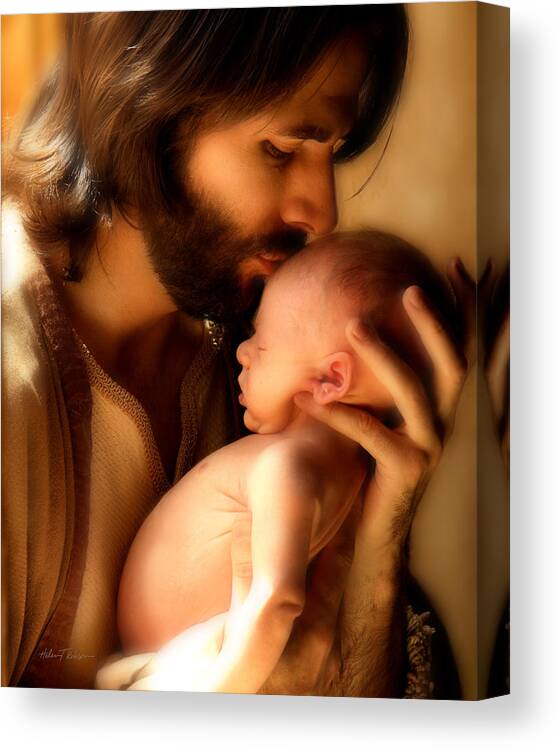 Kiss Canvas Print featuring the photograph Child of God by Helen Thomas Robson