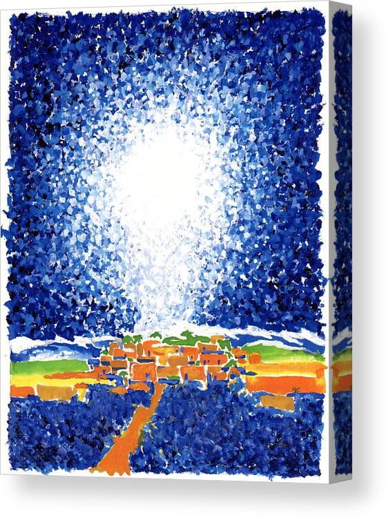 Star Canvas Print featuring the painting Christmas Star by Rodger Ellingson