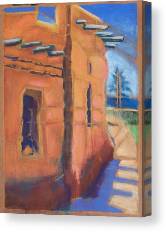 Pastel Painting Canvas Print featuring the painting Cliff Dwelling Los Alamos New Mexico by Suzanne Giuriati Cerny