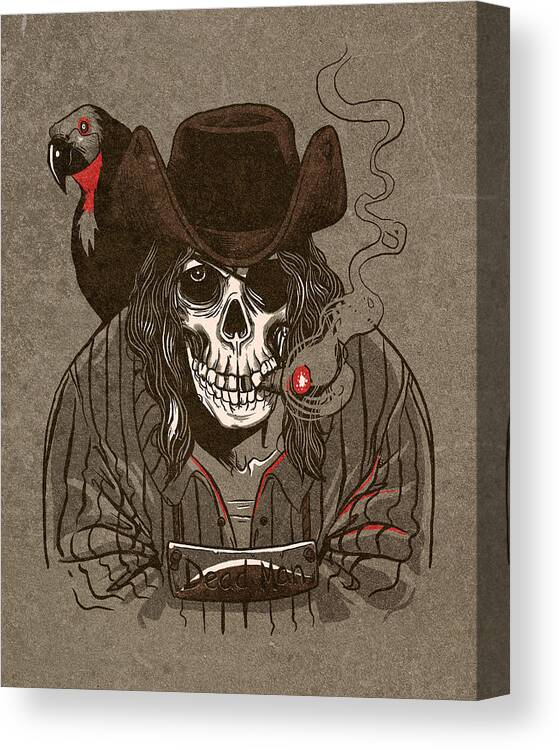 Skull Canvas Print featuring the digital art Dead Man by Michael Myers