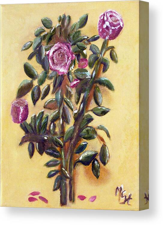 Roses Painting Canvas Print featuring the painting Dew upon the Roses by Margaret Harmon