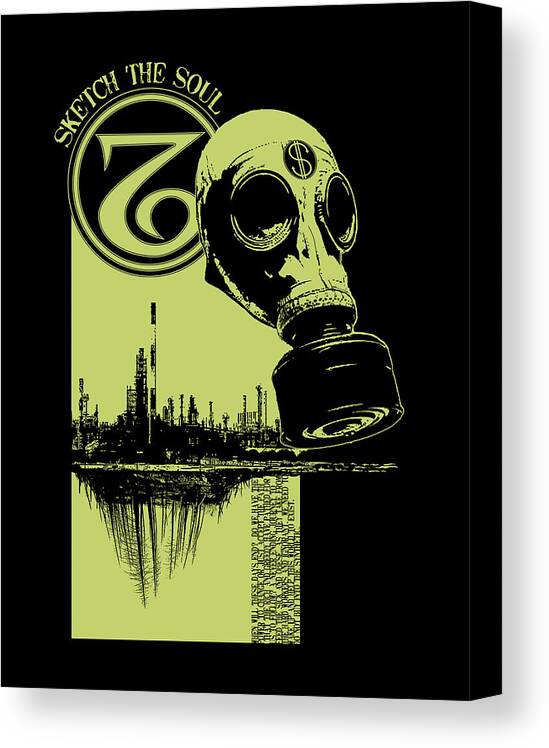 Gas Mask Canvas Print featuring the mixed media Digging Up The Past by Tony Koehl