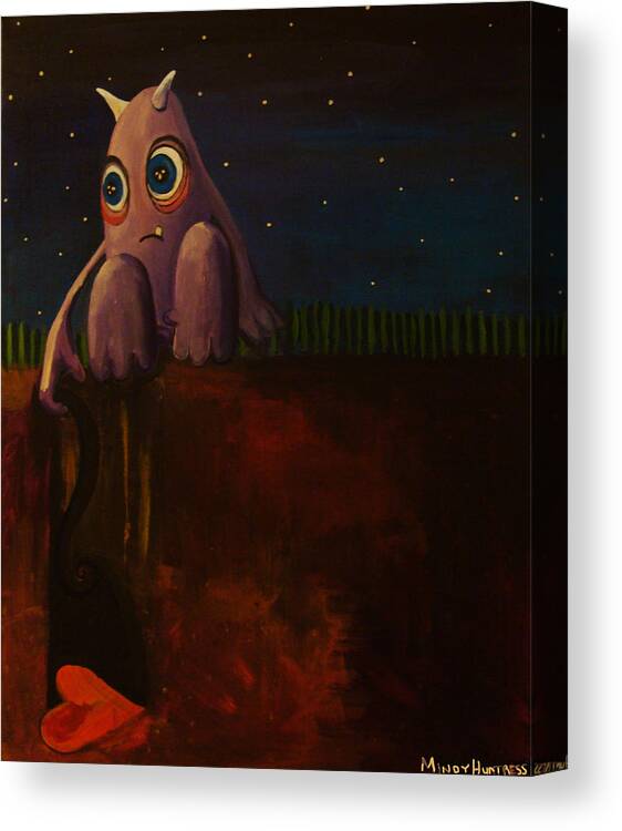 Monster Canvas Print featuring the painting Disconnecting by Mindy Huntress