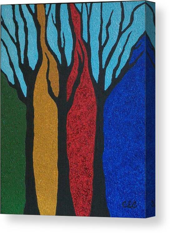 Trees Canvas Print featuring the painting Elements by Carolyn Cable