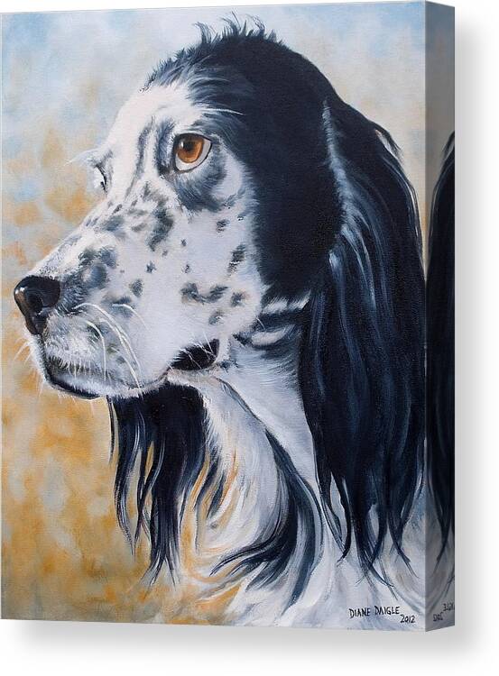 English Setter Canvas Print featuring the painting English Setter by Diane Daigle