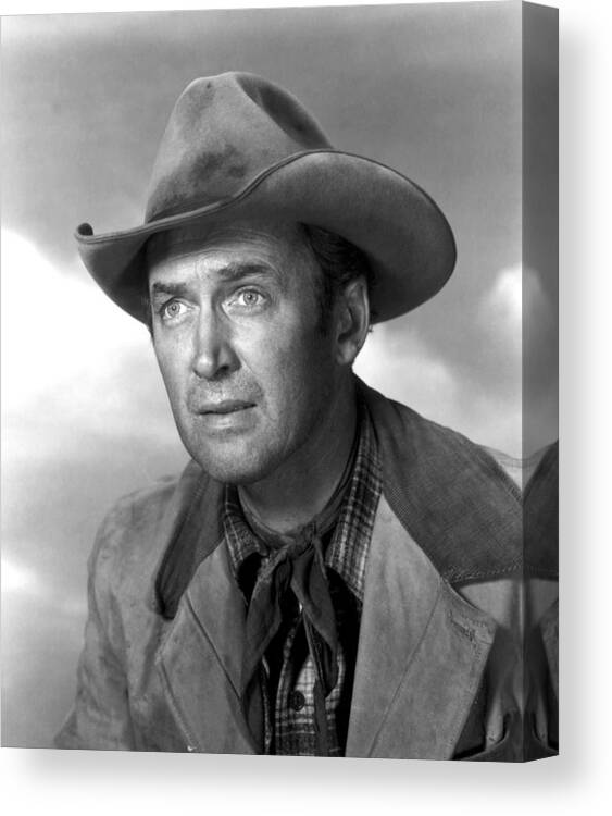 1930s Portraits Canvas Print featuring the photograph Far Country, The, James Stewart, 1955 by Everett
