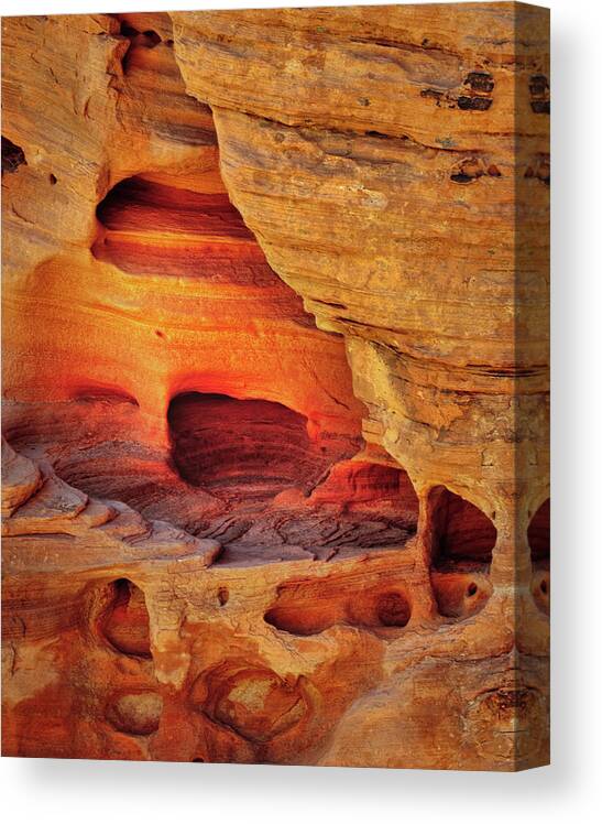 Colorful Canvas Print featuring the photograph Fire Cave by Ray Kent