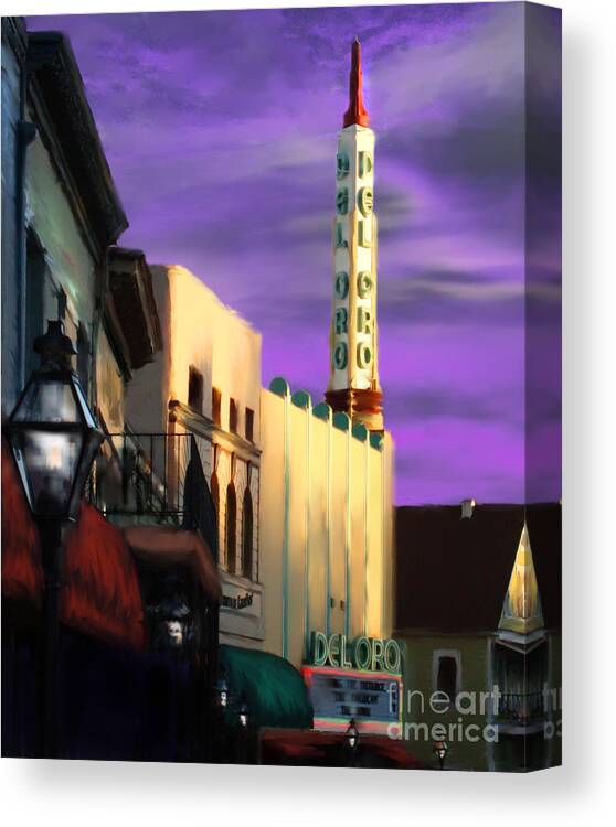 Historic Building Canvas Print featuring the digital art Grass Valley Del Oro by Lisa Redfern