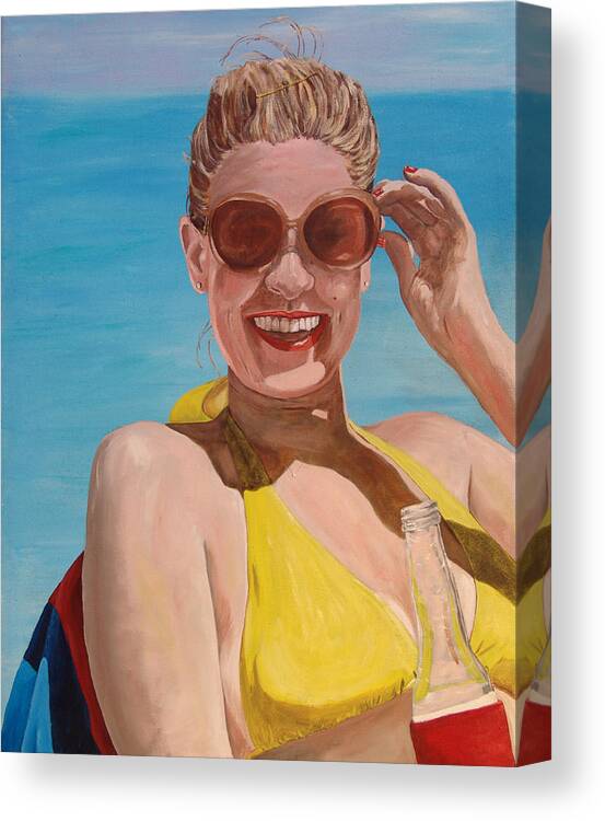 Woman Canvas Print featuring the painting Heres Lookin At You by Kevin Callahan