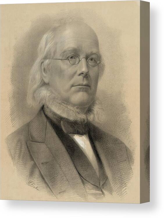 Historical Canvas Print featuring the photograph Horace Greeley 1811-1872, Ca. 1872 by Everett