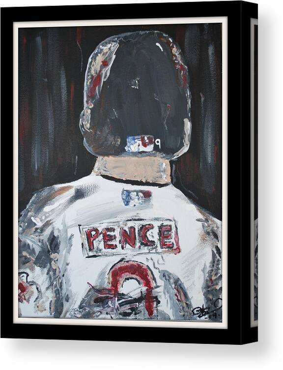 Hunter Pence Canvas Print featuring the painting Hunter Pence by Leo Artist