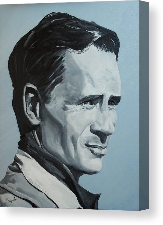 Kerouac Canvas Print featuring the painting Jack Kerouac by Mary Capriole