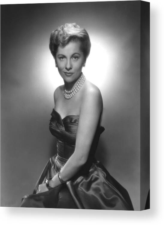 1950s Fashion Canvas Print featuring the photograph Joan Fontaine, Ca. 1950s by Everett