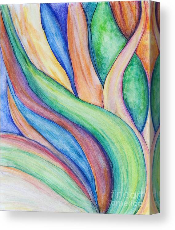 Abstract Canvas Print featuring the painting Leaves by Danielle Scott