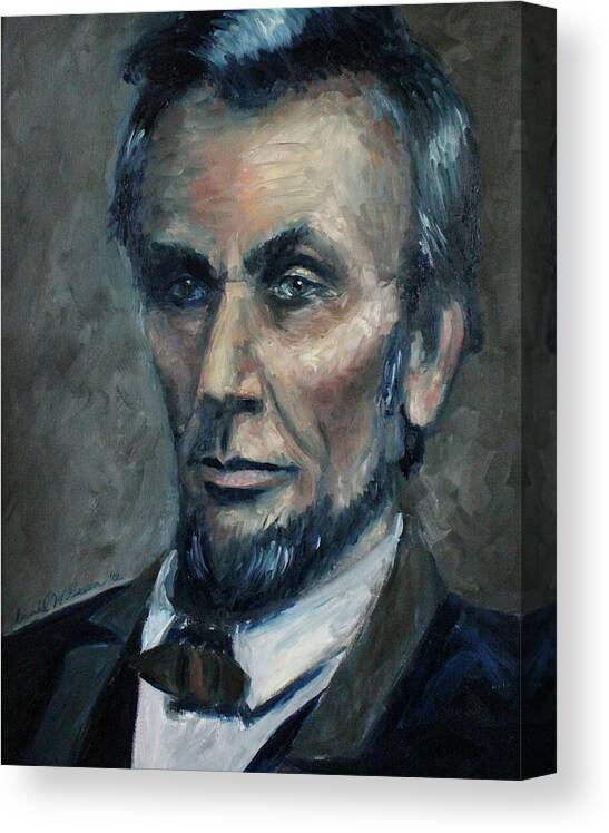 Abraham Lincoln Canvas Print featuring the painting Lincoln Portrait #2 by Daniel W Green