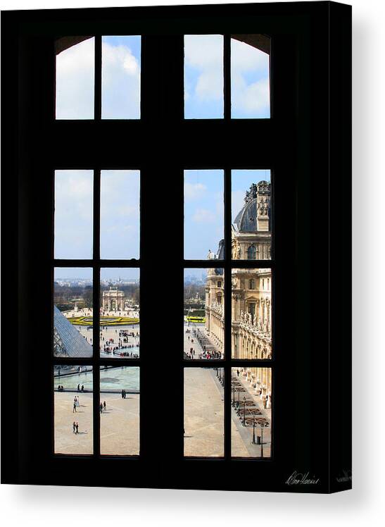 Louvre Canvas Print featuring the photograph Louvre Window by Diana Haronis
