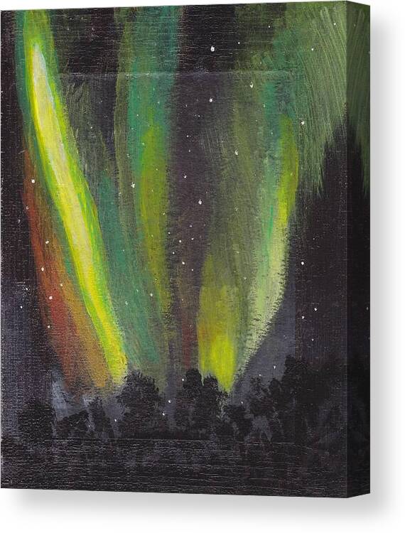 Northern Lights Canvas Print featuring the painting Northern Lights 3 by Audrey Pollitt