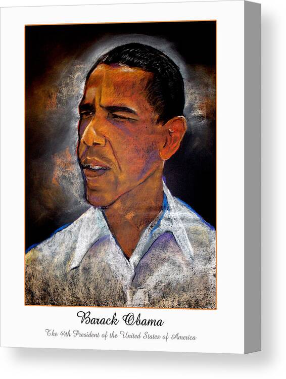 President Obama Canvas Print featuring the digital art Obama. The 44th President. by Fred Makubuya