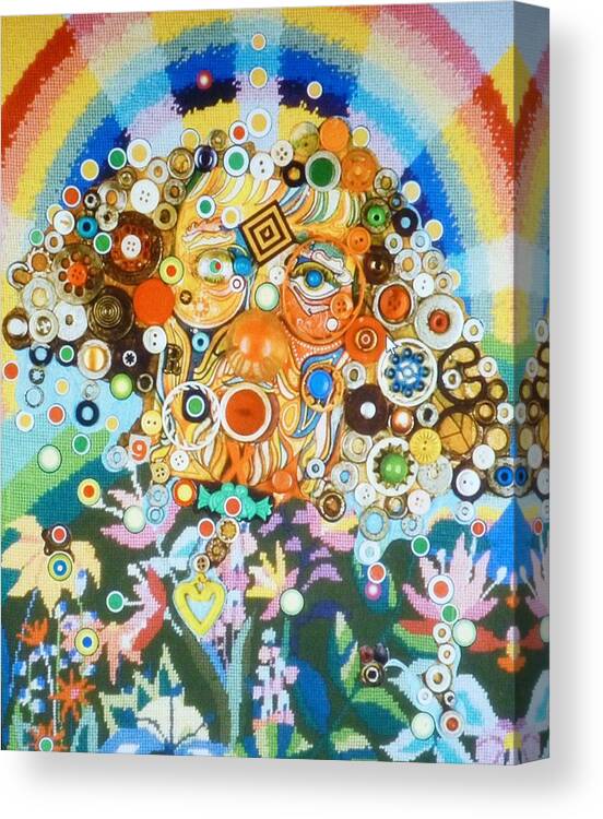 Self Taught Canvas Print featuring the mixed media RainBow Man by Douglas Fromm