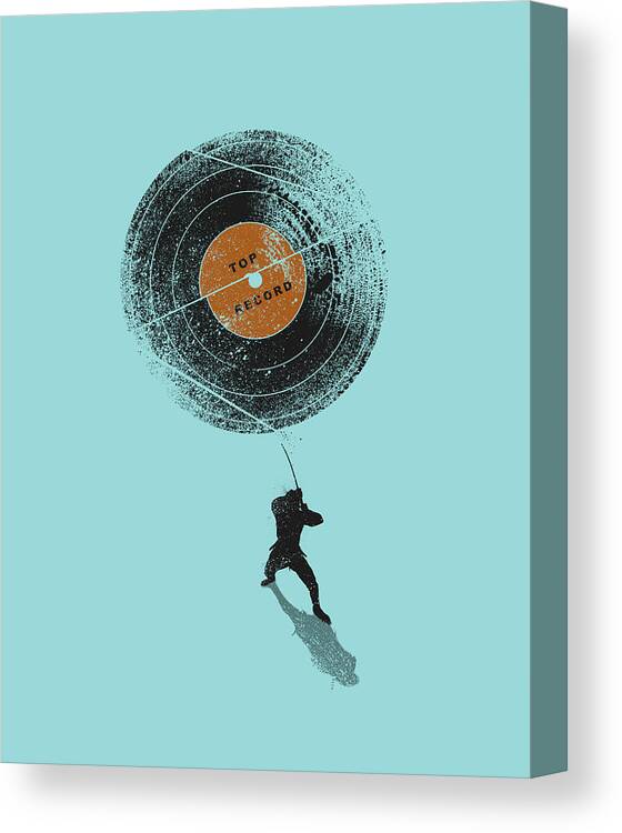 Record Canvas Print featuring the mixed media Record Breaker by Nicebleed 