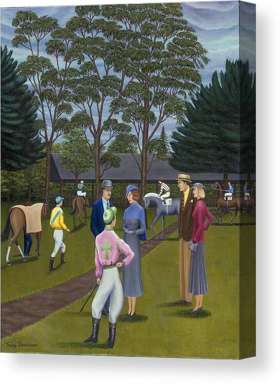 Saratoga Race Track Canvas Print featuring the painting Saratoga by Tracy Dennison