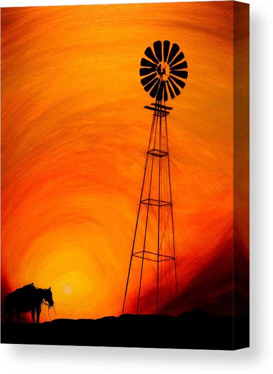 Sunset Canvas Print featuring the painting Sunset by J Vincent Scarpace