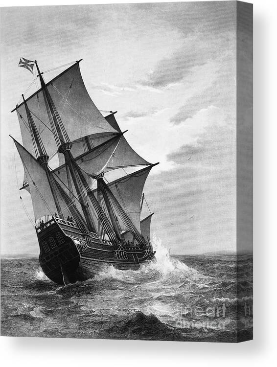 1620 Canvas Print featuring the photograph The Mayflower by Granger