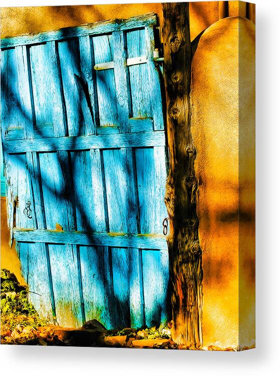 Door Canvas Print featuring the photograph The Old Blue Door by Terry Fiala
