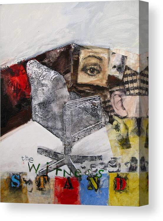 Abstract Painting Canvas Print featuring the painting The Witness Stand by Cliff Spohn